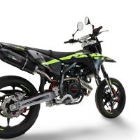 Esapament compatibil cu Fantic Motor XEF 125 2025 Evacuare slip-on omologata, inclusiv db killer detașabil, cot de legătură și catalizator,Furore Evo4 Nero
