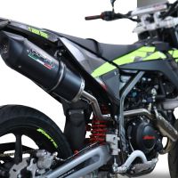 Esapament compatibil cu Fantic Motor XEF 125 2025 Evacuare slip-on omologata, inclusiv db killer detașabil, cot de legătură și catalizator,Furore Evo4 Nero
