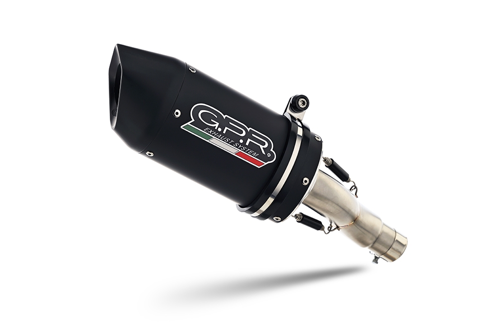 Exhaust compatible with Ktm Rc 125 2021-2024, Furore Evo4 Nero, Homologated legal slip-on exhaust including removable db killer and link pipe