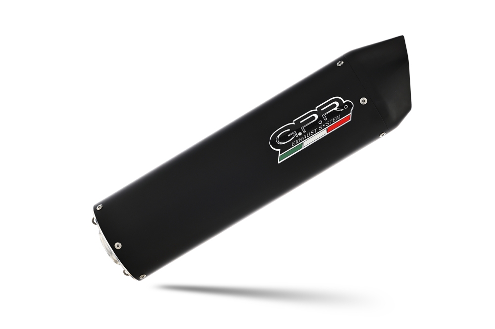 Exhaust compatible with Aprilia Etv Caponord 1000 Rally 2001-2007, Furore Nero, Dual Homologated legal slip-on exhaust including removable db killers, link pipes and catalysts