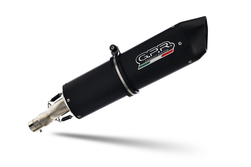 Esapament GPR compatibil cu Aprilia Mana 850 Gt 2007  Sistem omologat legal de evacuare Mid-full, inclusiv db killer și catalizator detașabil,Furore Nero