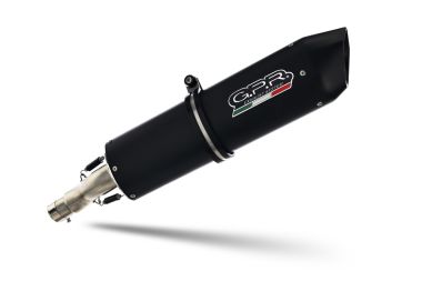 Esapament GPR compatibil cu Moto Guzzi V85 TT 2019 Evacuare slip-on de curse, inclusiv cot de legătură,Furore Nero