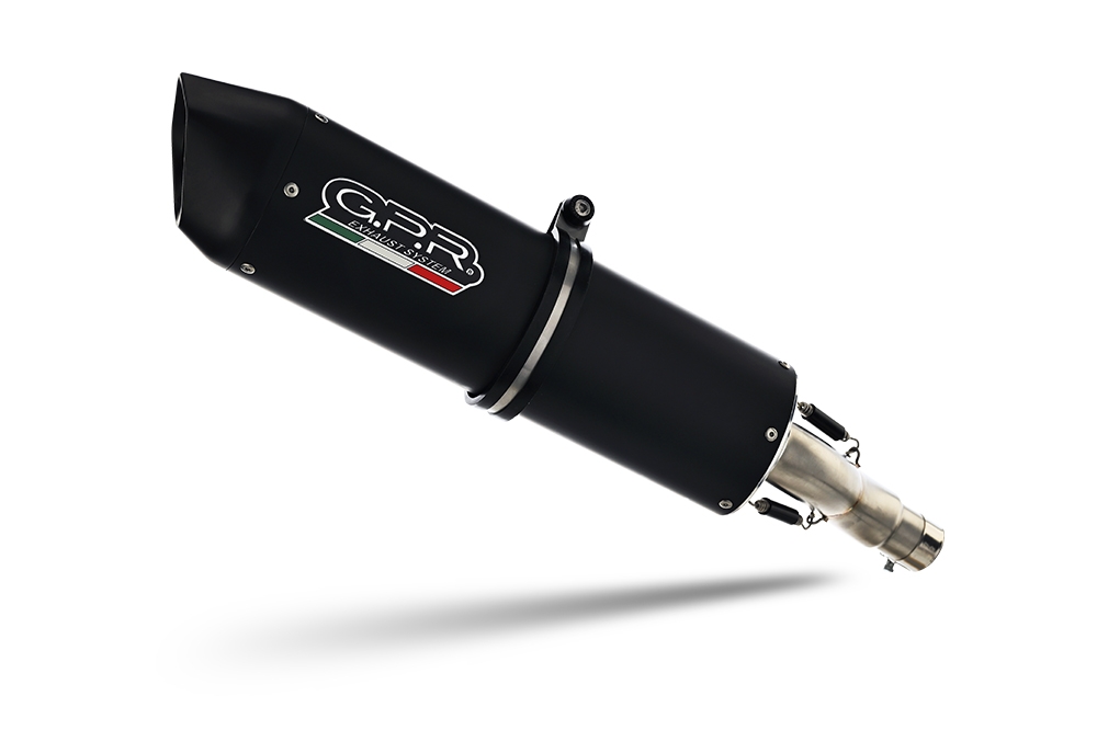 Esapament GPR compatibil cu Benelli Trk 502 X 2021 Evacuare slip-on omologata, inclusiv db killer detașabil și cot de legătură,Furore Evo4 Nero