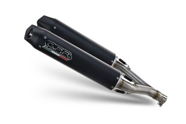 Exhaust compatible with Ducati 848 2007-2013, Furore Nero, Dual Homologated legal slip-on exhaust including removable db killers, link pipes and catalysts
