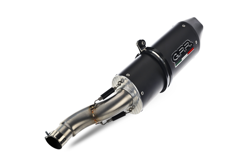Esapament GPR compatibil cu Aprilia Rsv 1000 R Factory 2006 Evacuare cu dublă omologare legală, inclusiv db killers și coturi de legătură detașabile,Furore Nero