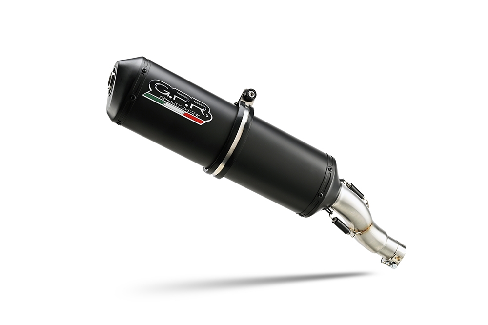 Esapament GPR compatibil cu Kawasaki Er 6 N - F  2005 Evacuare slip-on omologata, inclusiv db killer detașabil și cot de legătură,Ghisa 