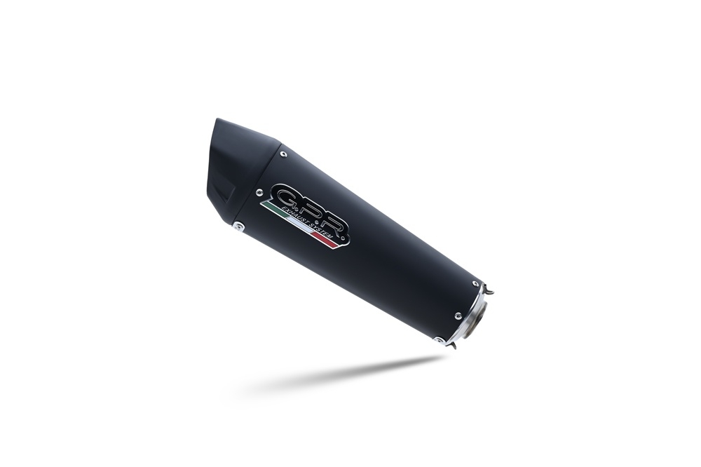 Esapament GPR compatibil cu Cf Moto 700 Mt 2023 Evacuare slip-on omologata, inclusiv db killer detașabil, cot de legătură și catalizator,New Grand Prix Evo Black Titanium
