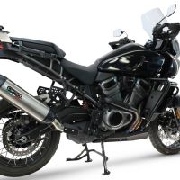 GPR exhaust compatible with Harley Davidson Pan America 1250 2020-2024, Furore-X Titanio, Homologated legal slip-on exhaust including removable db killer and link pipe 