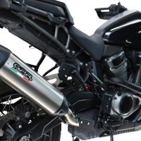 GPR exhaust compatible with Harley Davidson Pan America 1250 2020-2024, Furore-X Titanio, Homologated legal slip-on exhaust including removable db killer and link pipe 