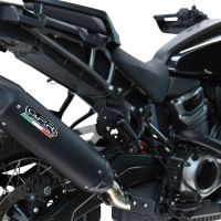 GPR exhaust compatible with Harley Davidson Pan America 1250 2020-2024, Furore-X Titanio Nero, Homologated legal slip-on exhaust including removable db killer and link pipe 
