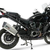 GPR exhaust compatible with Harley Davidson Pan America 1250 2020-2024, Hyper Sonic Titanium, Homologated legal slip-on exhaust including removable db killer and link pipe 