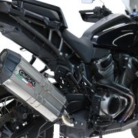 GPR exhaust compatible with Harley Davidson Pan America 1250 2020-2024, Hyper Sonic Titanium, Homologated legal slip-on exhaust including removable db killer and link pipe 
