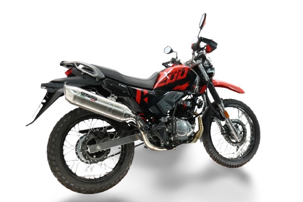 GPR exhaust compatible with Hero Xpulse 200 4V 2021-2024, Furore-X Acciaio Inox, Homologated silencer for noise including full line,db killer and catalyst compliant for inspection 
