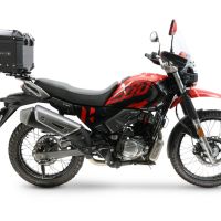 Top case GPR TECH compatible with  Hero Xpulse 200 BS6 4V 2021/2024 E5 GPR TECH Top case in aluminum, black color with specific plate included Capacity 26 LT.