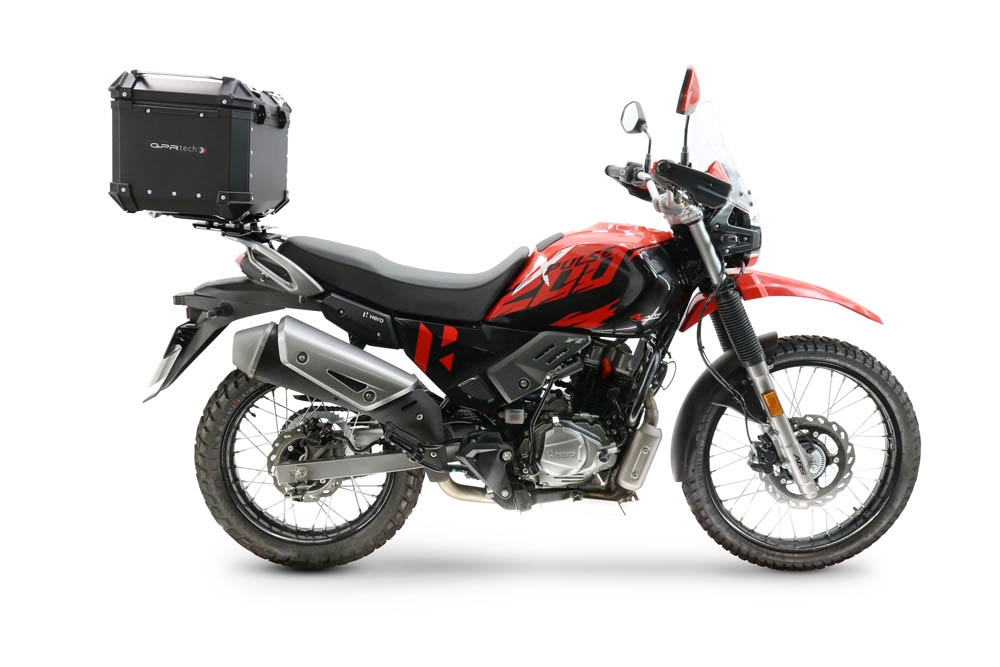 Top case GPR TECH  Hero Xpulse 200 BS6 4V 2021/2024 E5 Zwart Topcase din aluminiu, culoare neagră, cu placă specifică inclusă Capacitate 35 litri.