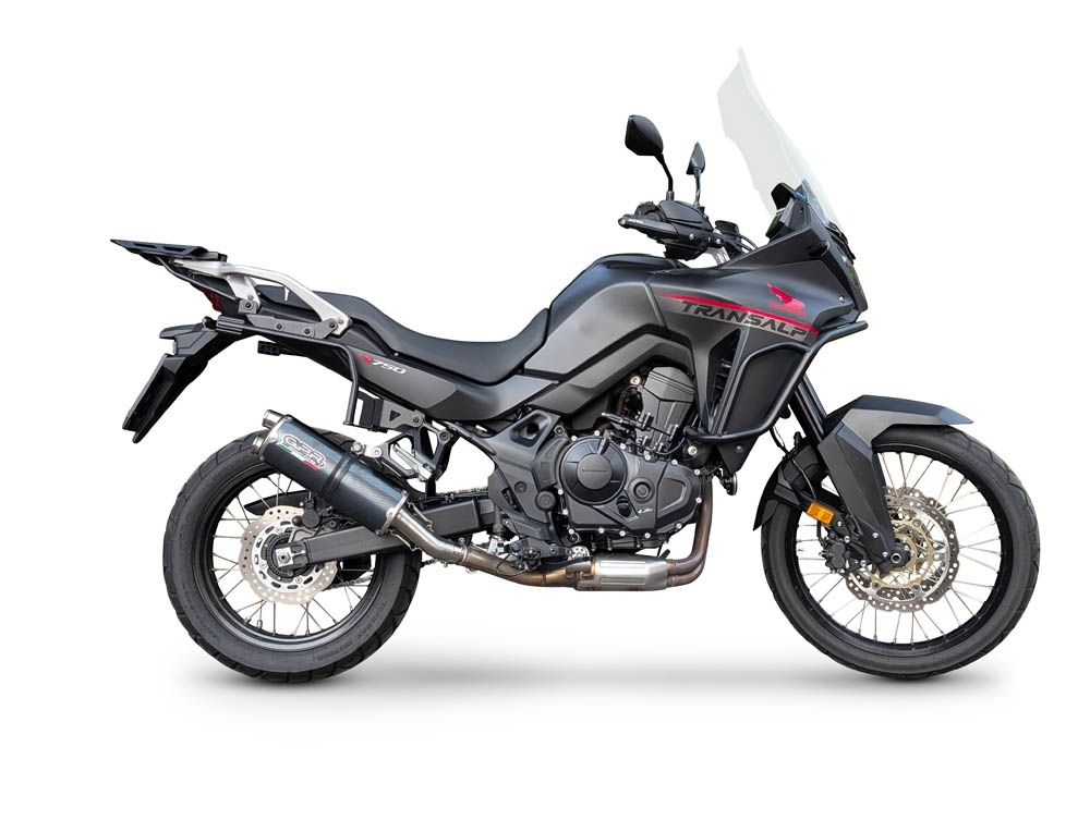 Esapament GPR compatibil cu Honda XL750 TRANSALP 750 2024 Evacuare slip-on omologata, inclusiv db killer detașabil și cot de legătură,Dual Poppy