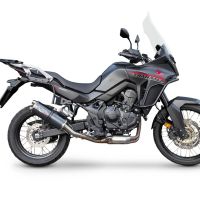 Esapament GPR compatibil cu Honda XL750 TRANSALP 750 2024 Evacuare slip-on omologata, inclusiv db killer detașabil și cot de legătură,Dual Poppy