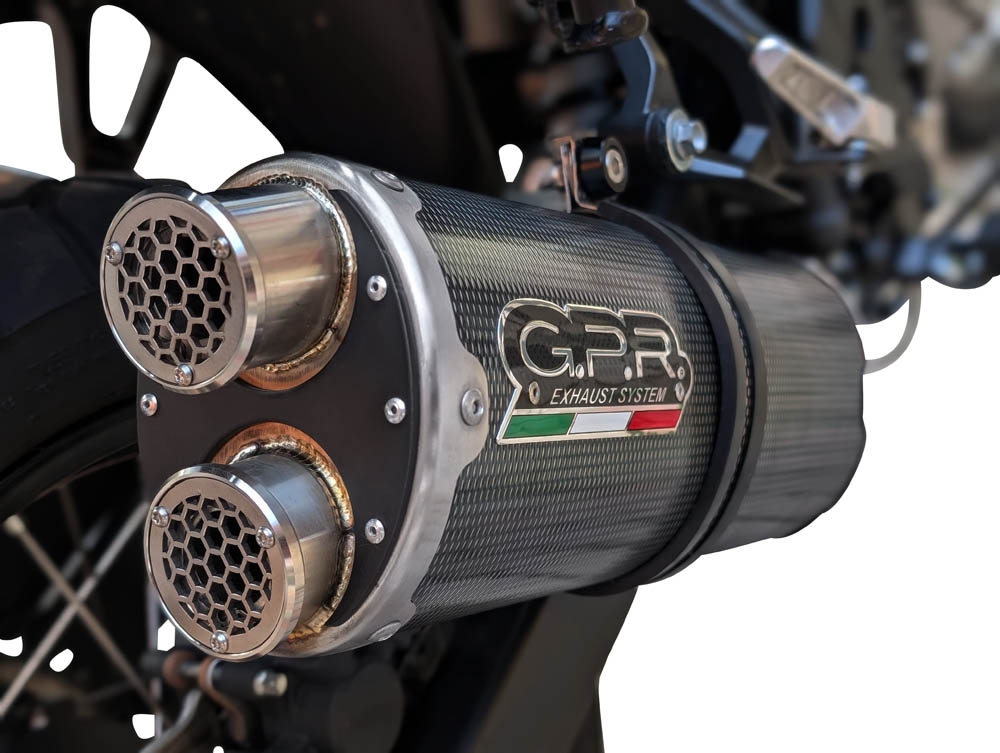 Esapament GPR compatibil cu Honda XL750 TRANSALP 750 2024 Evacuare slip-on omologata, inclusiv db killer detașabil și cot de legătură,Dual Poppy