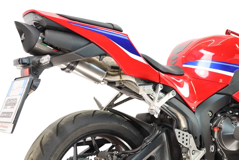 GPR exhaust compatible with Honda Cbr 600 Rr  2007-2023, Tiburon Titanium, Racing full system exhaust, including removable db killer 