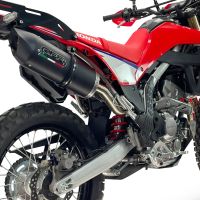 GPR exhaust compatible with Honda Crf 300 L - Rally 2025-2026, Furore Nero, Racing slip-on exhaust, including link pipe and removable db killer 