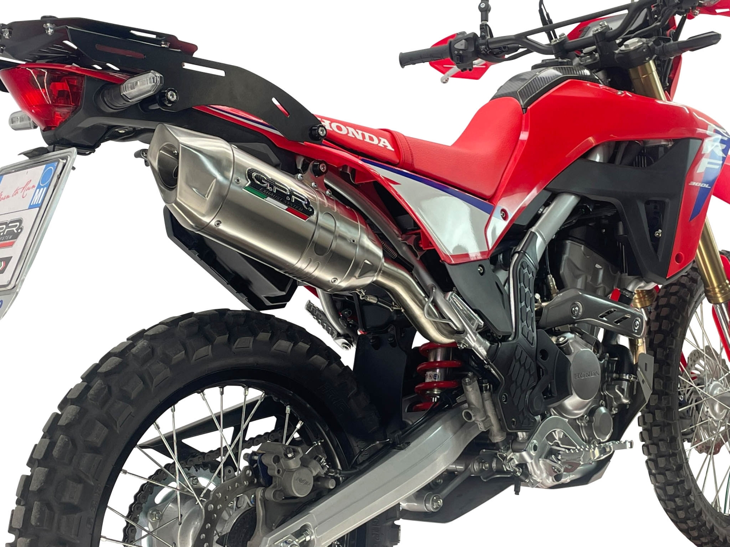 GPR exhaust compatible with Honda Crf 300 L - Rally 2025-2026, Furore-X Inox, Racing slip-on exhaust, including link pipe and removable db killer 