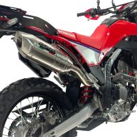 GPR exhaust compatible with Honda Crf 300 L - Rally 2025-2026, Furore-X Inox, Racing slip-on exhaust, including link pipe and removable db killer 