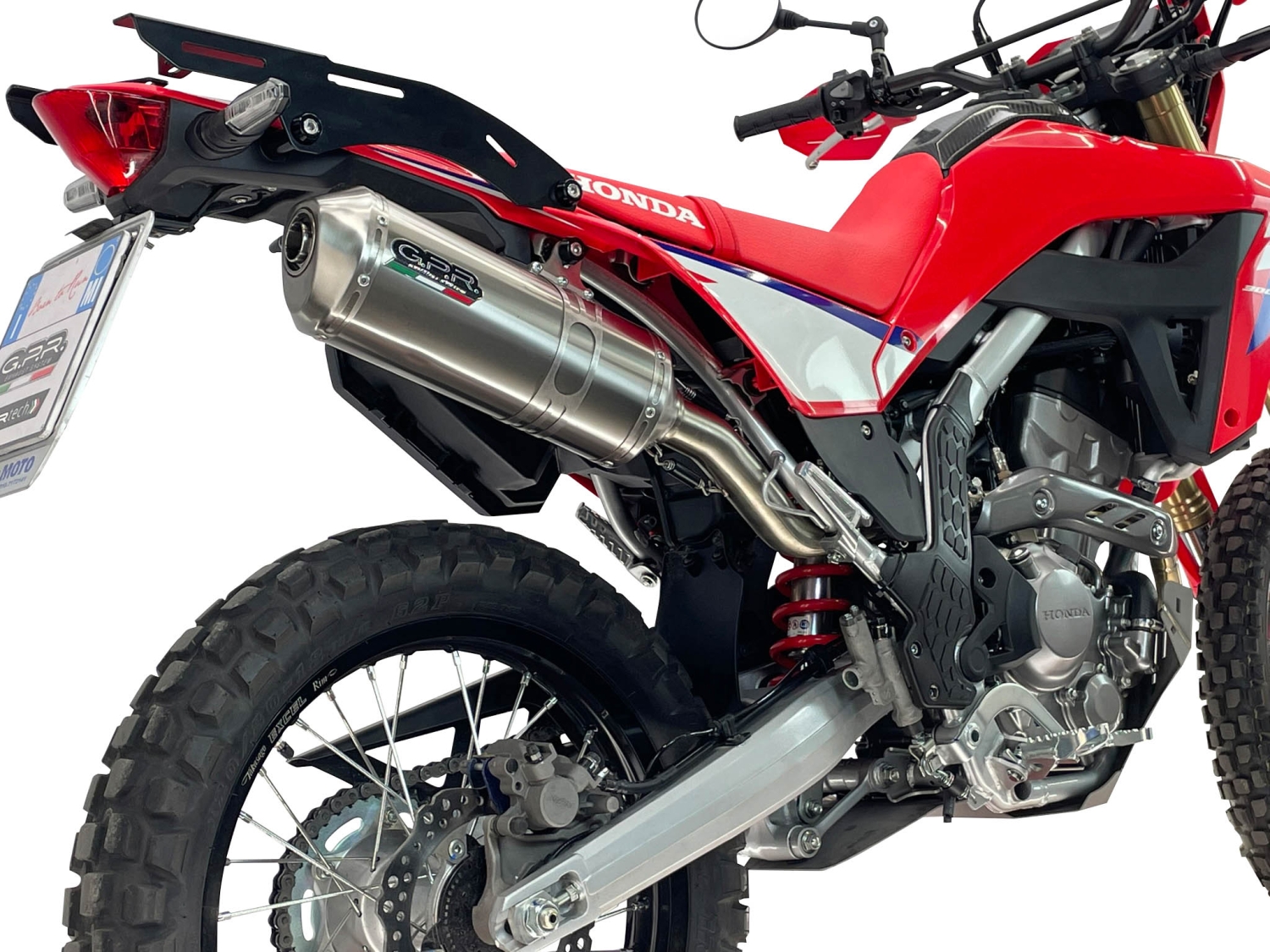 GPR exhaust compatible with Honda Crf 300 L - Rally 2025-2026, Satinox, Homologated legal slip-on exhaust including removable db killer, link pipe and catalyst 