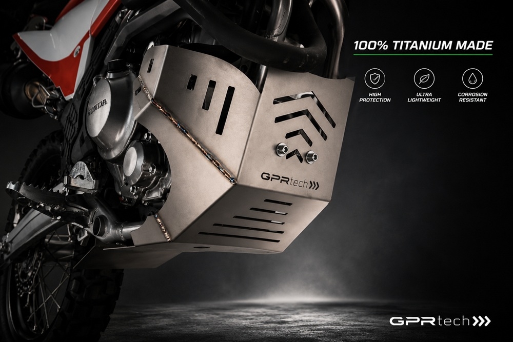 TECH ile uyumlu  Honda Crf 300 L / Rally 2025/2026 e5 plus Placă de protecție din titan 