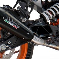 Exhaust compatible with Husqvarna Svartpilen 250 2024-2025, GP-Revo Black Titanium, Homologated legal slip-on exhaust including removable db killer and link pipe