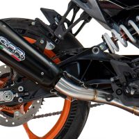 Exhaust compatible with Husqvarna Svartpilen 250 2024-2025, GP-Revo Black Titanium, Homologated legal slip-on exhaust including removable db killer and link pipe