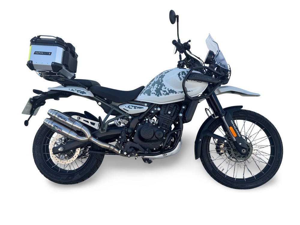 Esapament GPR compatibil cu Royal Enfield Himalayan 450  2024 Evacuare cu dublă omologare legală, inclusiv db killers și coturi de legătură detașabile,Deeptone Duplex