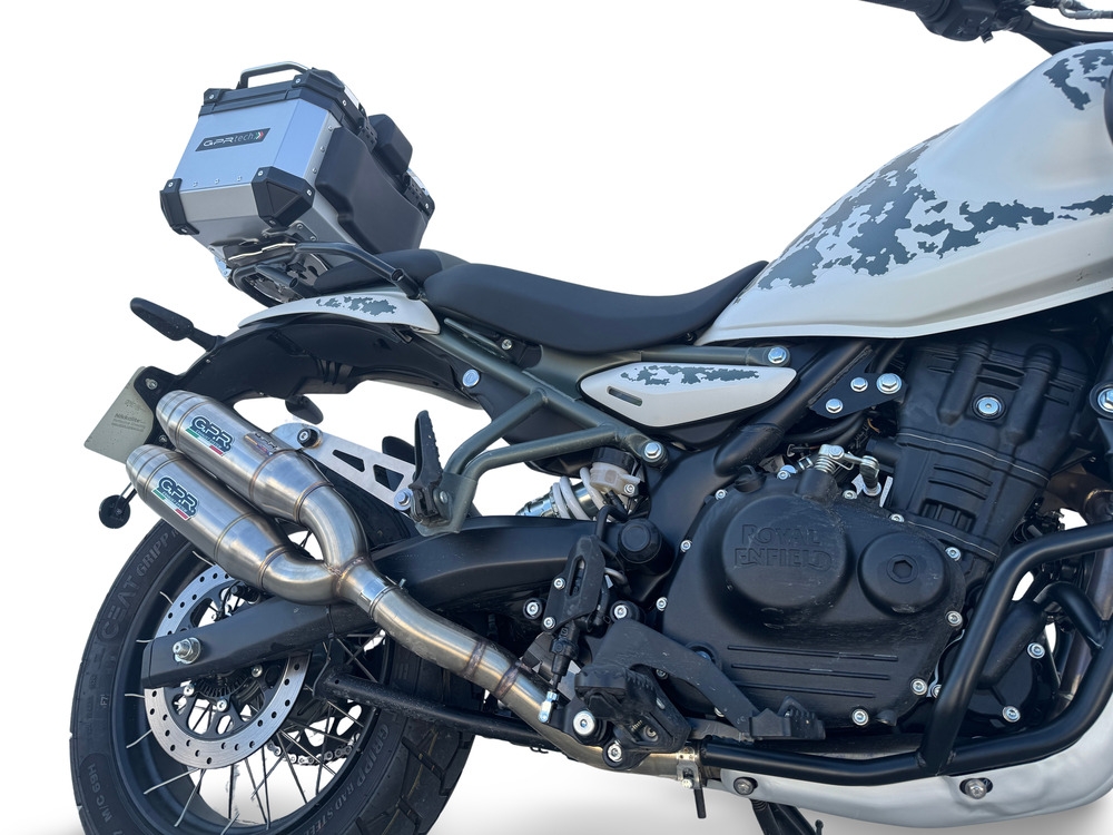 Esapament GPR compatibil cu Royal Enfield Himalayan 450  2024 Evacuare cu dublă omologare legală, inclusiv db killers și coturi de legătură detașabile,Deeptone Duplex