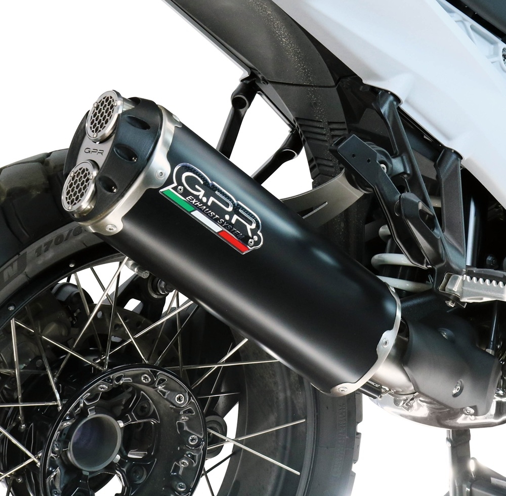 GPR exhaust compatible with Harley Davidson Pan America 1250 2020-2024, Hyper Dual Black Titanium, Homologated legal slip-on exhaust including removable db killer and link pipe 