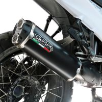 GPR exhaust compatible with Harley Davidson Pan America 1250 2020-2024, Hyper Dual Black Titanium, Homologated legal slip-on exhaust including removable db killer and link pipe 
