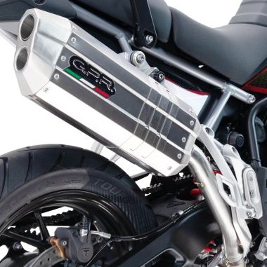 Exhaust compatible with Bmw K 1300 S -R 2009-2014, Hyper Sonic Inox, Homologated legal slip-on exhaust including removable db killer and link pipe