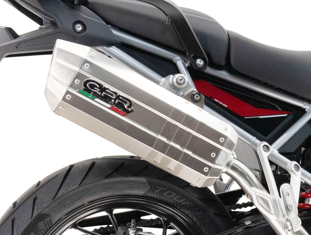 Esapament GPR compatibil cu Aprilia Caponord 1200 2013 Evacuare slip-on omologata, inclusiv db killer detașabil și cot de legătură,Hyper Sonic Inox