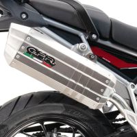 Esapament GPR compatibil cu Aprilia Caponord 1200 2013 Evacuare slip-on omologata, inclusiv db killer detașabil și cot de legătură,Hyper Sonic Inox