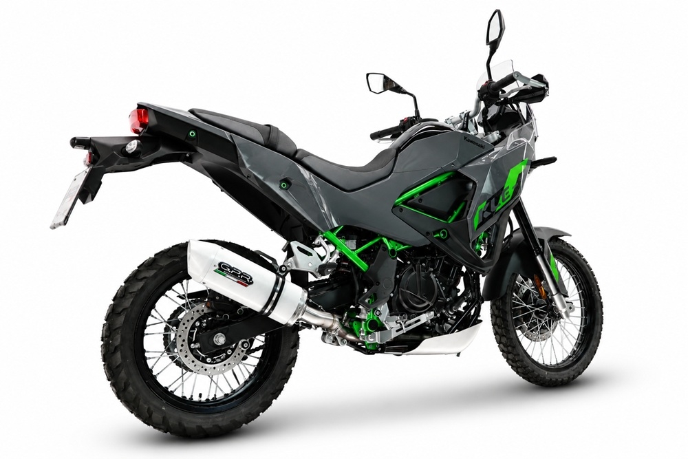 GPR exhaust compatible with Kawasaki KLE 500 2026-2027, Albus Ceramic, Homologated legal slip-on exhaust including removable db killer and link pipe 