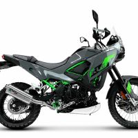 GPR exhaust compatible with Kawasaki KLE 500 2026-2027, Dune Triovale Titanio, Homologated legal slip-on exhaust including removable db killer and link pipe 