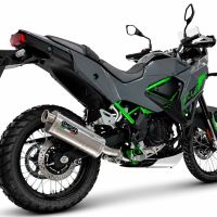 GPR exhaust compatible with Kawasaki KLE 500 2026-2027, Dune Triovale Titanio, Homologated legal slip-on exhaust including removable db killer and link pipe 