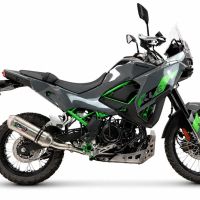 GPR exhaust compatible with Kawasaki KLE 500 2026-2027, PENTA ADVENTURE FULL TITANIUM, Homologated legal slip-on exhaust including removable db killer and link pipe 
