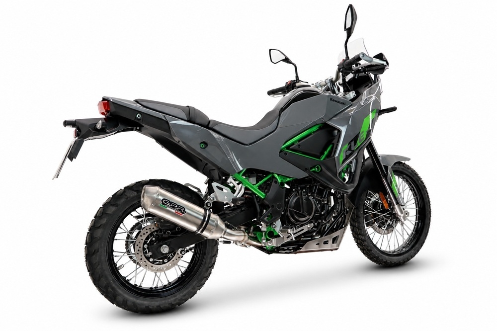 GPR exhaust compatible with Kawasaki KLE 500 2026-2027, PENTA ADVENTURE FULL TITANIUM, Homologated legal slip-on exhaust including removable db killer and link pipe 