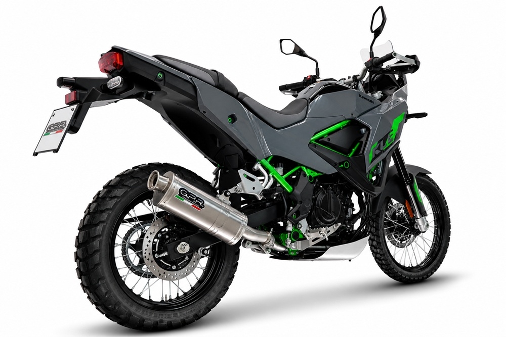 GPR exhaust compatible with Kawasaki KLE 500 2026-2027, Trioval, Homologated legal slip-on exhaust including removable db killer and link pipe 