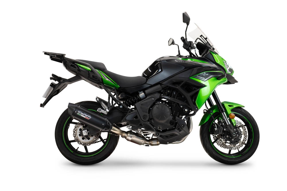 Exhaust compatible with Kawasaki Versys 650 2023-2025, Furore-X Titanio Nero, Homologated silencer for noise including full line,db killer and catalyst compliant for inspection