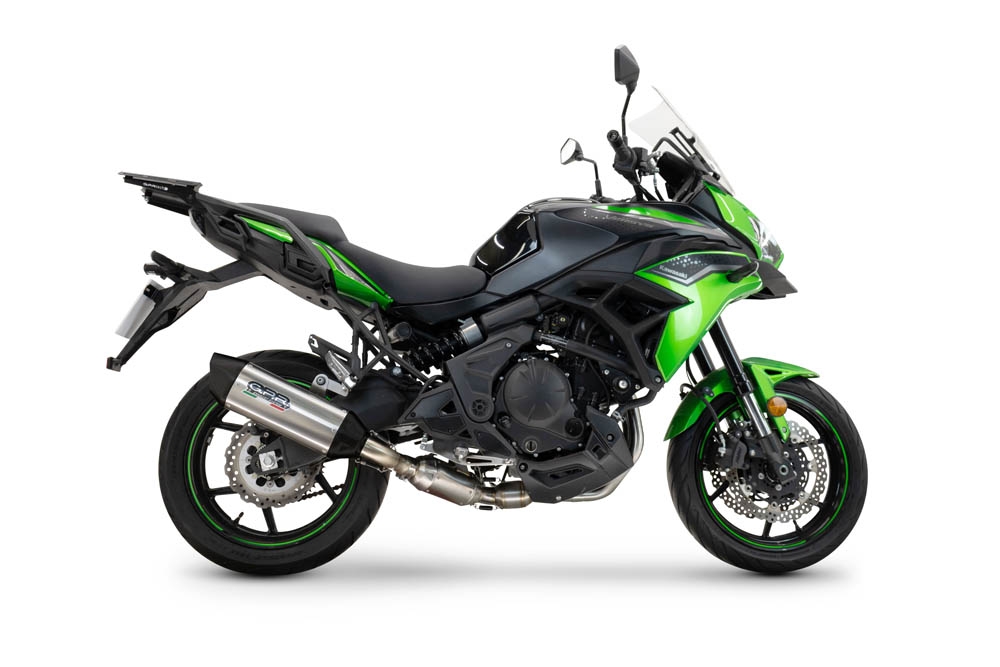 Esapament GPR compatibil cu Kawasaki Versys 650 2023 Amortizor omologat pentru zgomot, inclusiv linie completă, db killer și catalizator conform pentru inspecție,Furore-X Titanio