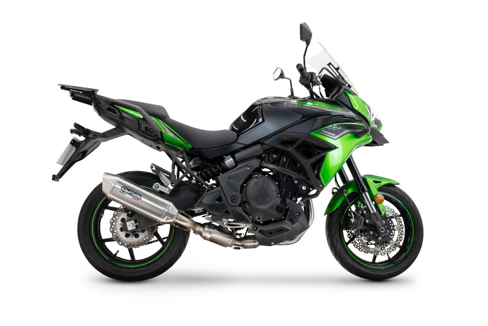 Esapament GPR compatibil cu Kawasaki Versys 650 2023 Amortizor omologat pentru zgomot, inclusiv linie completă, db killer și catalizator conform pentru inspecție,Furore-X Acciaio Inox