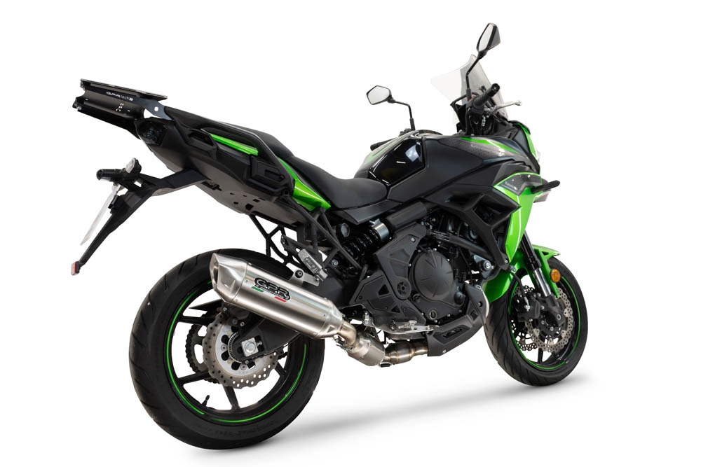Esapament GPR compatibil cu Kawasaki Versys 650 2023 Amortizor omologat pentru zgomot, inclusiv linie completă, db killer și catalizator conform pentru inspecție,Furore-X Acciaio Inox