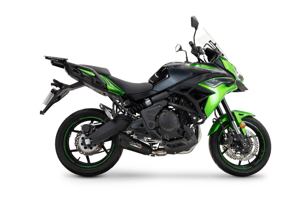 Esapament GPR compatibil cu Kawasaki Versys 650 2023 Sistem de evacuare complet de curse, inclusiv db killer detașabil,GP-Revo Black Titanium