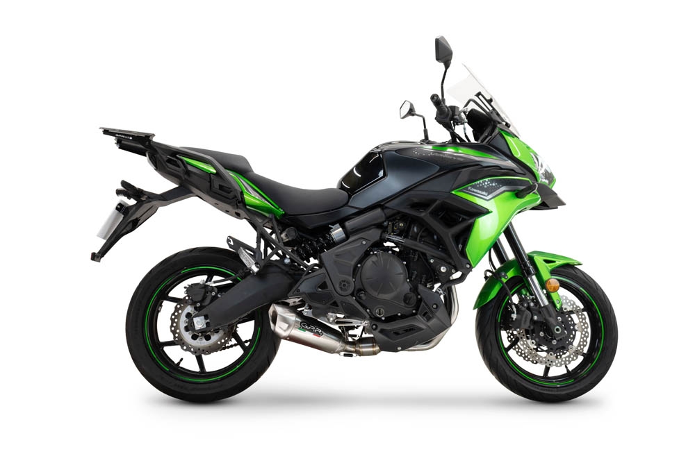 Esapament GPR compatibil cu Kawasaki Versys 650 2023 Sistem complet de evacuare Racing, inclusiv db killer detașabil,GP-Revo Titanium