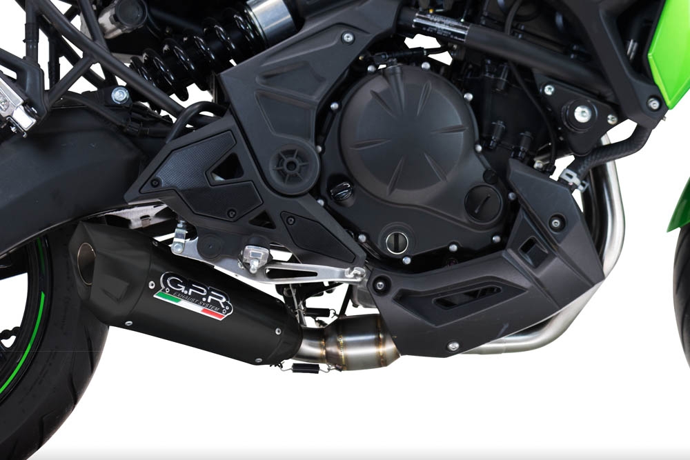 Exhaust compatible with Kawasaki Ninja 650 2023-2025, GP-Revo Black Titanium, Racing full exhaust system including removable db killer